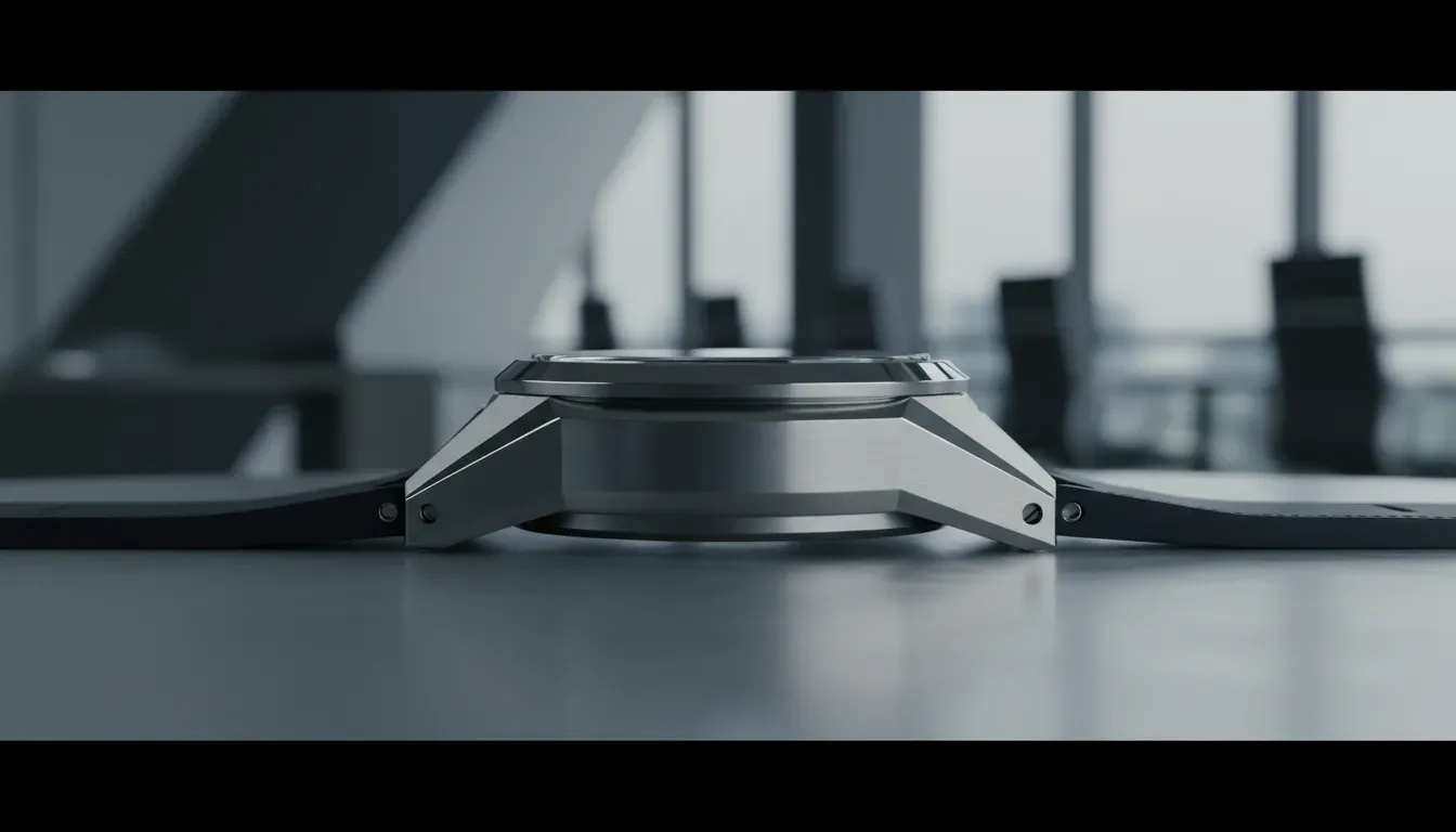 Detailed shot of the Ken Okuyama designed angular case lugs on the Seiko LX